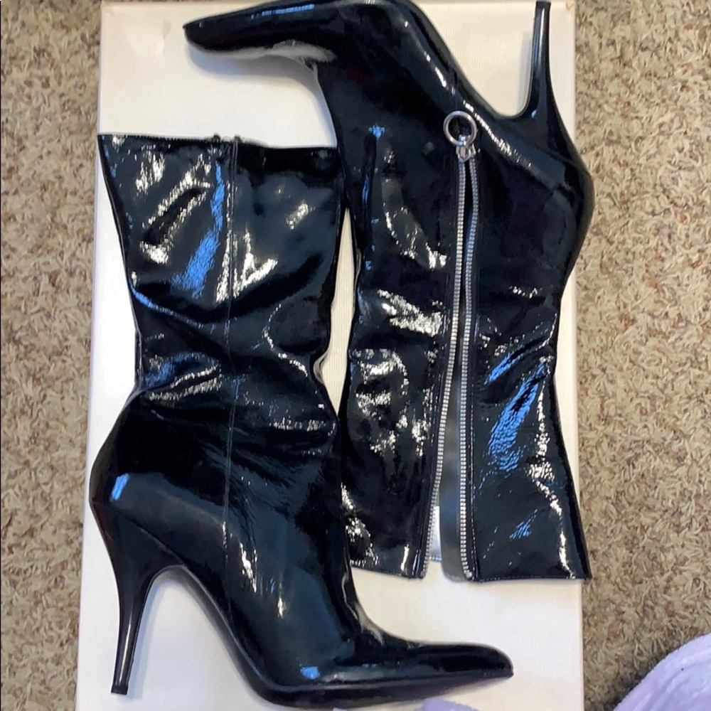 BCBGIRLS black patent leather boots
